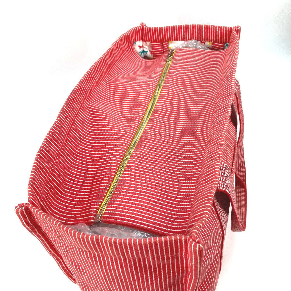 Hermes Tote Bag Canvas Red Mothers Bag Caval Horse Cheval Stripes Kids