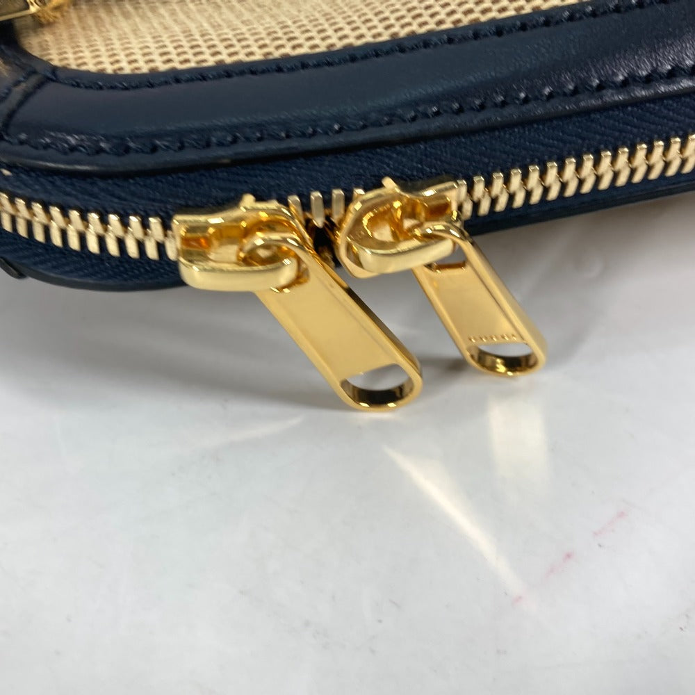 Gucci Handbag 621220 Canvas Leather Beige X Dark Navy Horsebit 1955 Small Top Handle Women