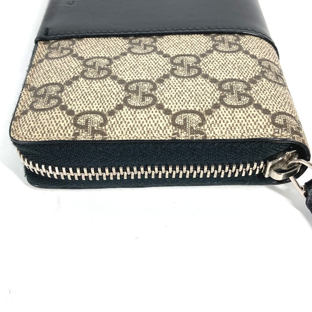 Gucci Long Wallet Purse 451249 Pvc Leather Beige Gg Supreme Long Wallet Women