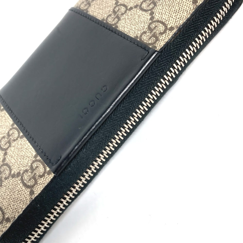 Gucci Long Wallet Purse 451249 Pvc Leather Beige Gg Supreme Long Wallet Women