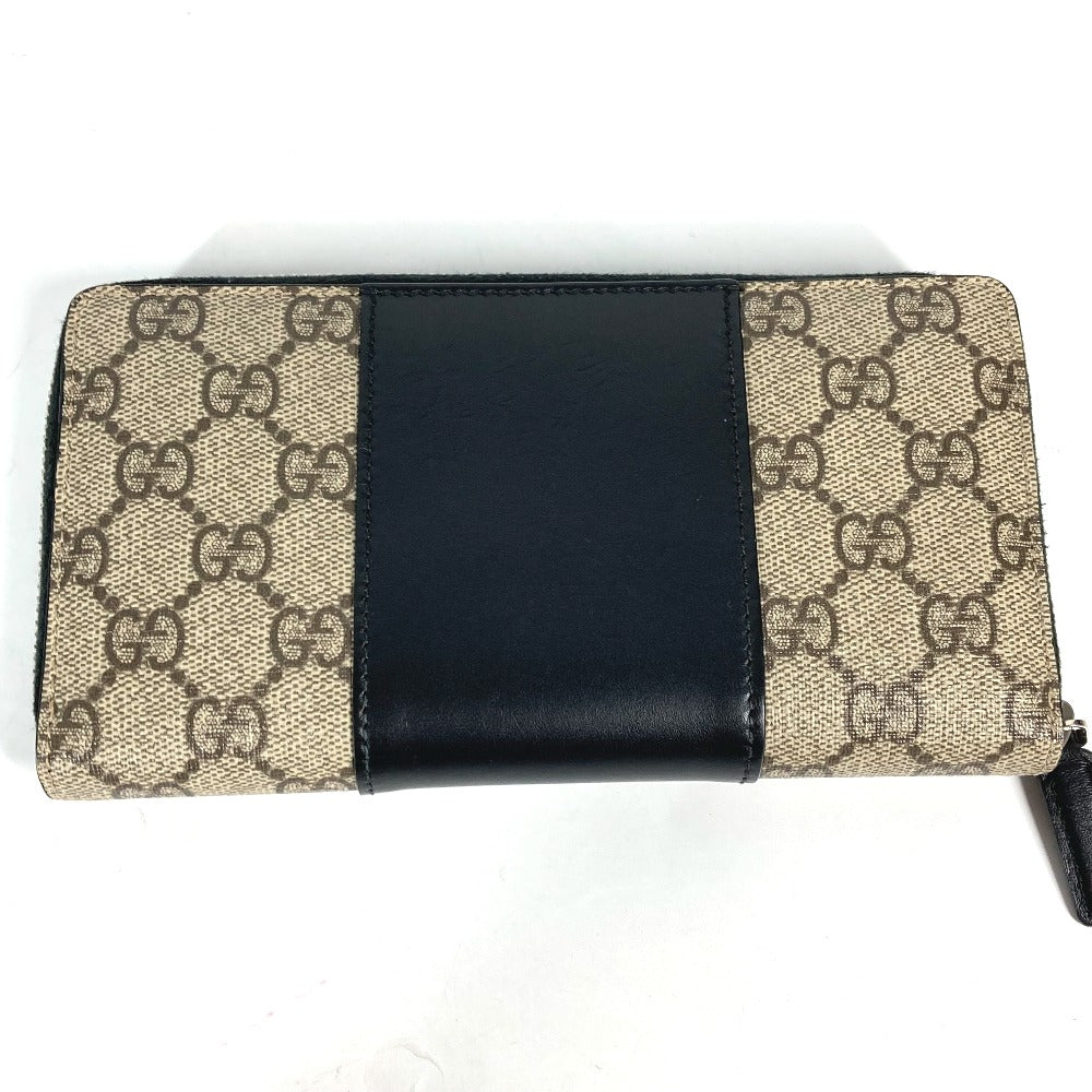 Gucci Long Wallet Purse 451249 Pvc Leather Beige Gg Supreme Long Wallet Women