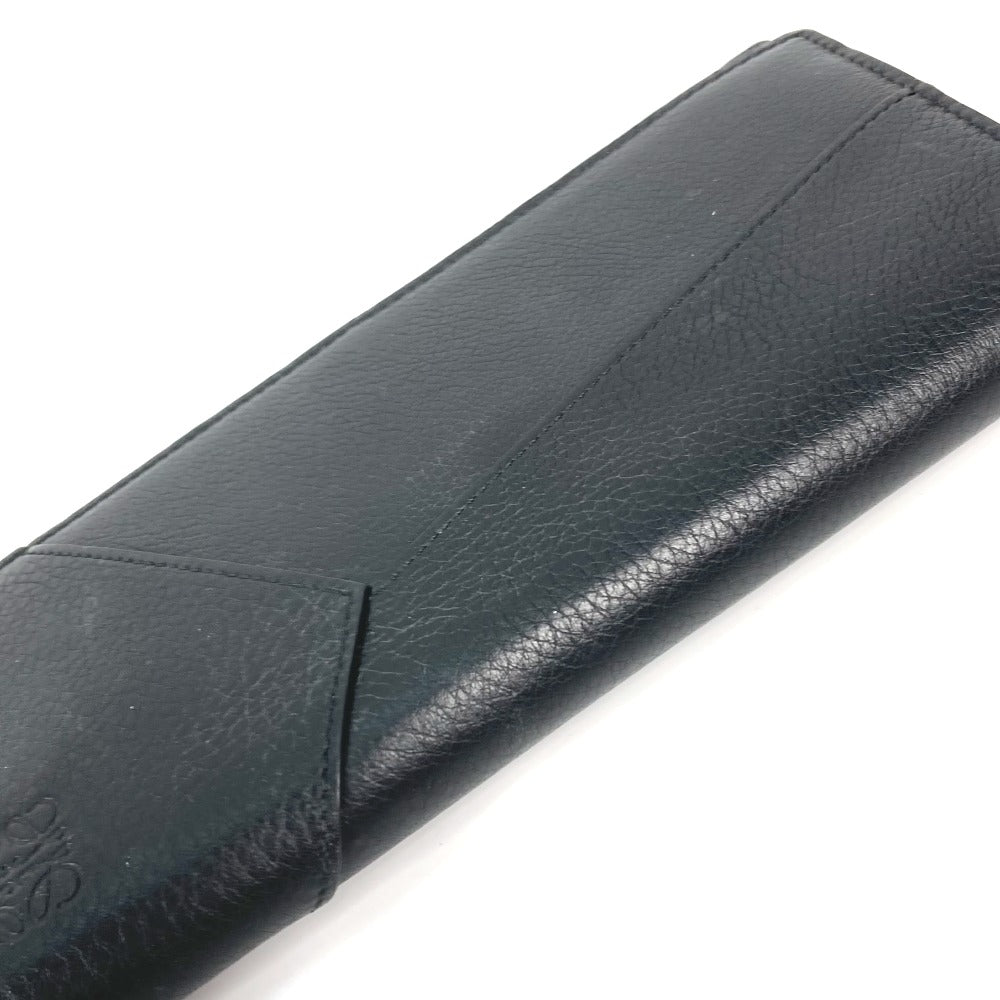 Loewe Long Wallet Purse Leather Black Long Wallet Puzzle Mens