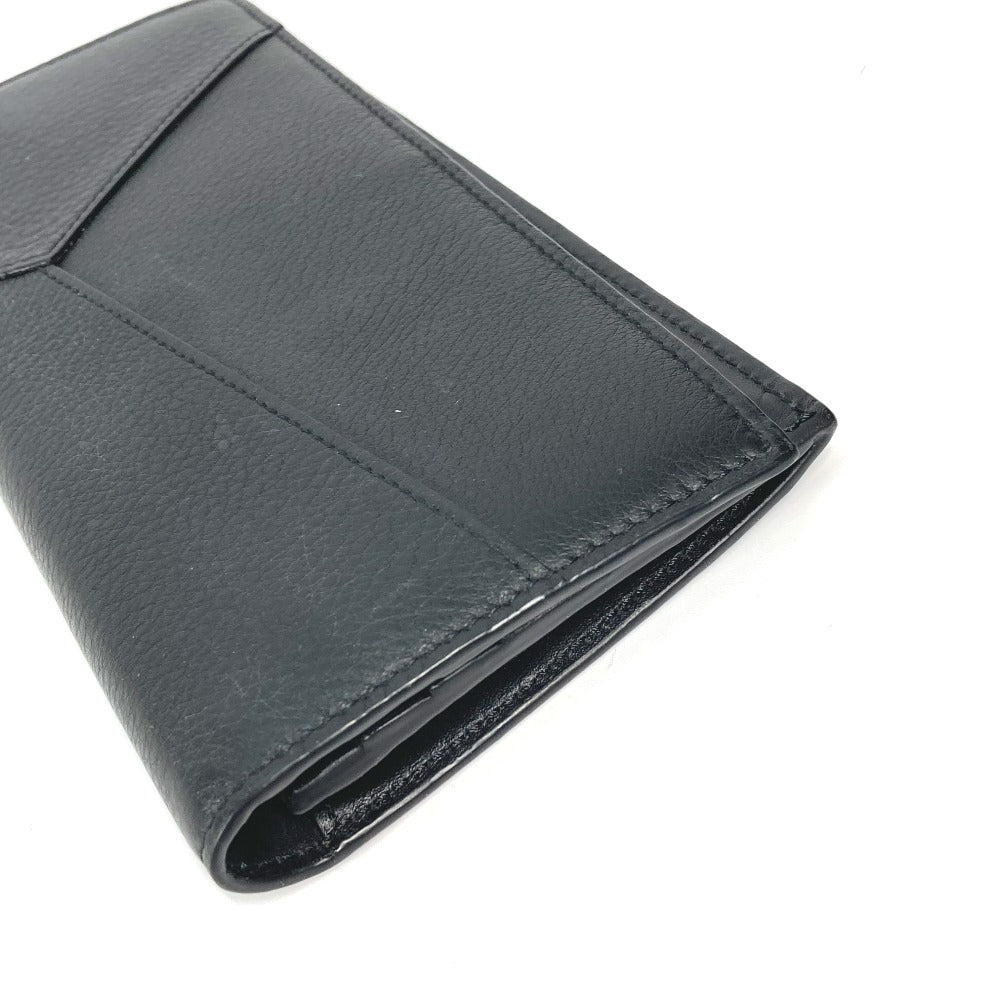 Loewe Long Wallet Purse Leather Black Long Wallet Puzzle Mens