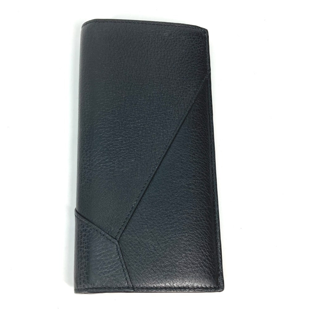 Loewe Long Wallet Purse Leather Black Long Wallet Puzzle Mens