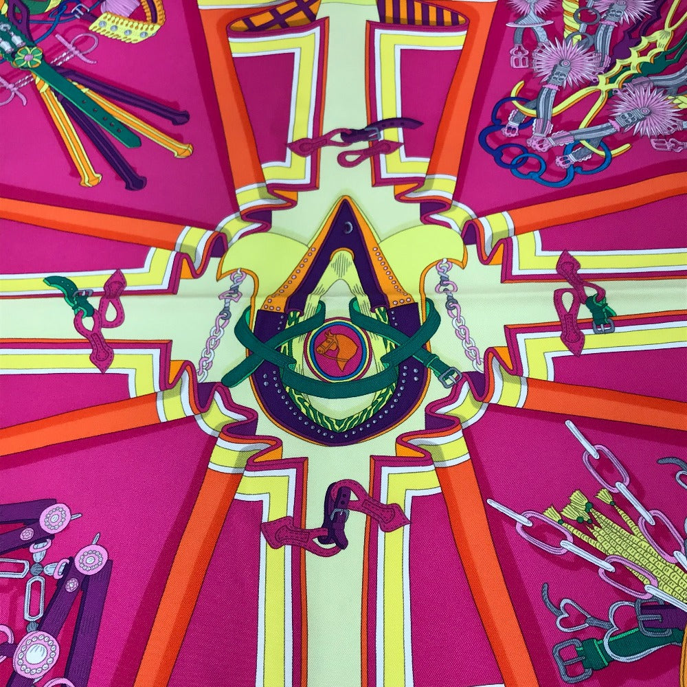 Hermes Scarf Silk Orange Bouquets Sellier Women