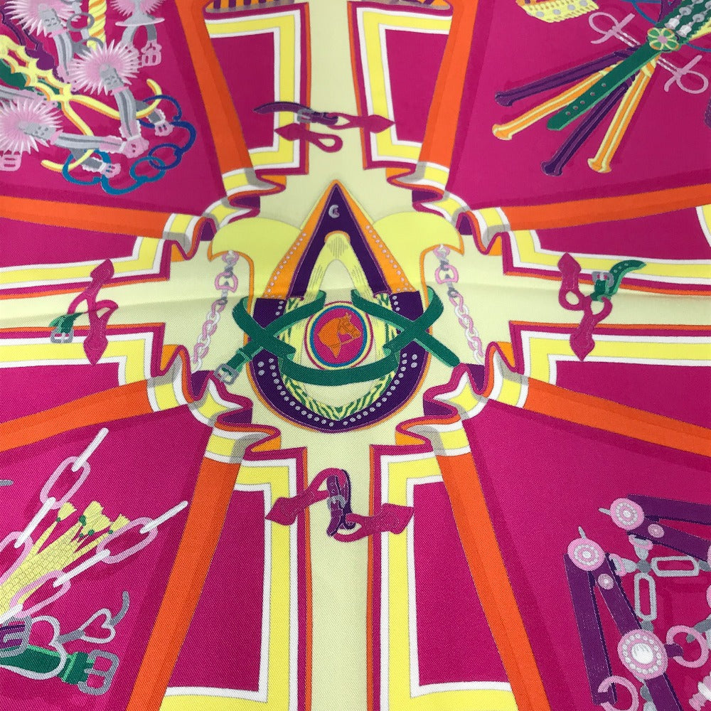 Hermes Scarf Silk Orange Bouquets Sellier Women