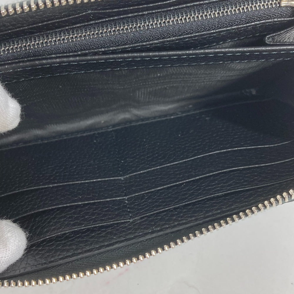 Gucci Long Wallet Purse 771154 Leather Black Long Wallet Logo Zip Around Wallet Mens
