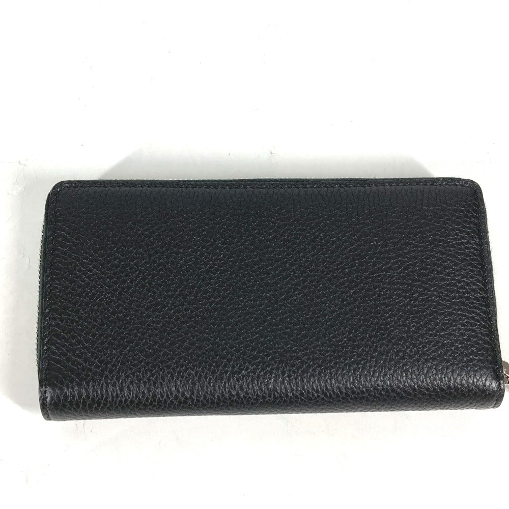 Gucci Long Wallet Purse 771154 Leather Black Long Wallet Logo Zip Around Wallet Mens