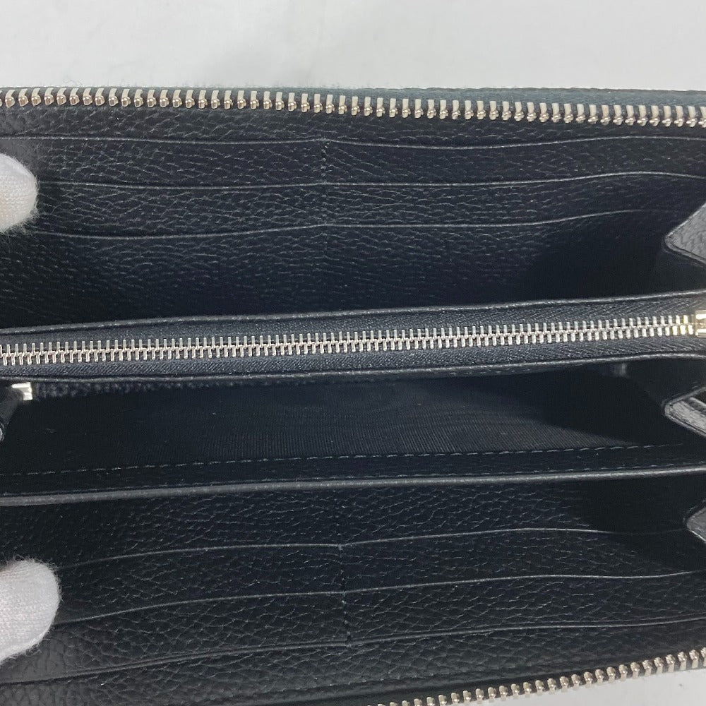 Gucci Long Wallet Purse 771154 Leather Black Long Wallet Logo Zip Around Wallet Mens