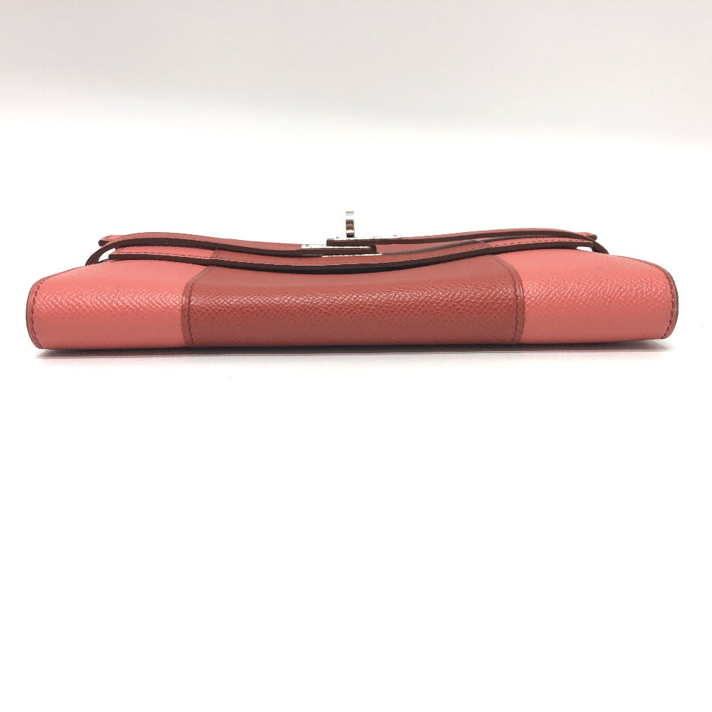 Hermes Long Wallet Purse Epsom Pink Long Wallet Kelly Wallet Flag Women