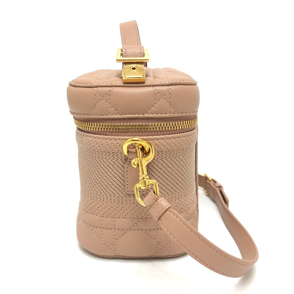Dior Handbag Lambskin, Canvas Pink Dior Travel Small Vanity Vanity Bag Women