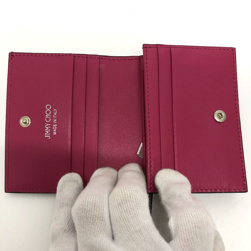 Jimmy Choo Folded Wallet 112274 Leather Pink Hanne Women
