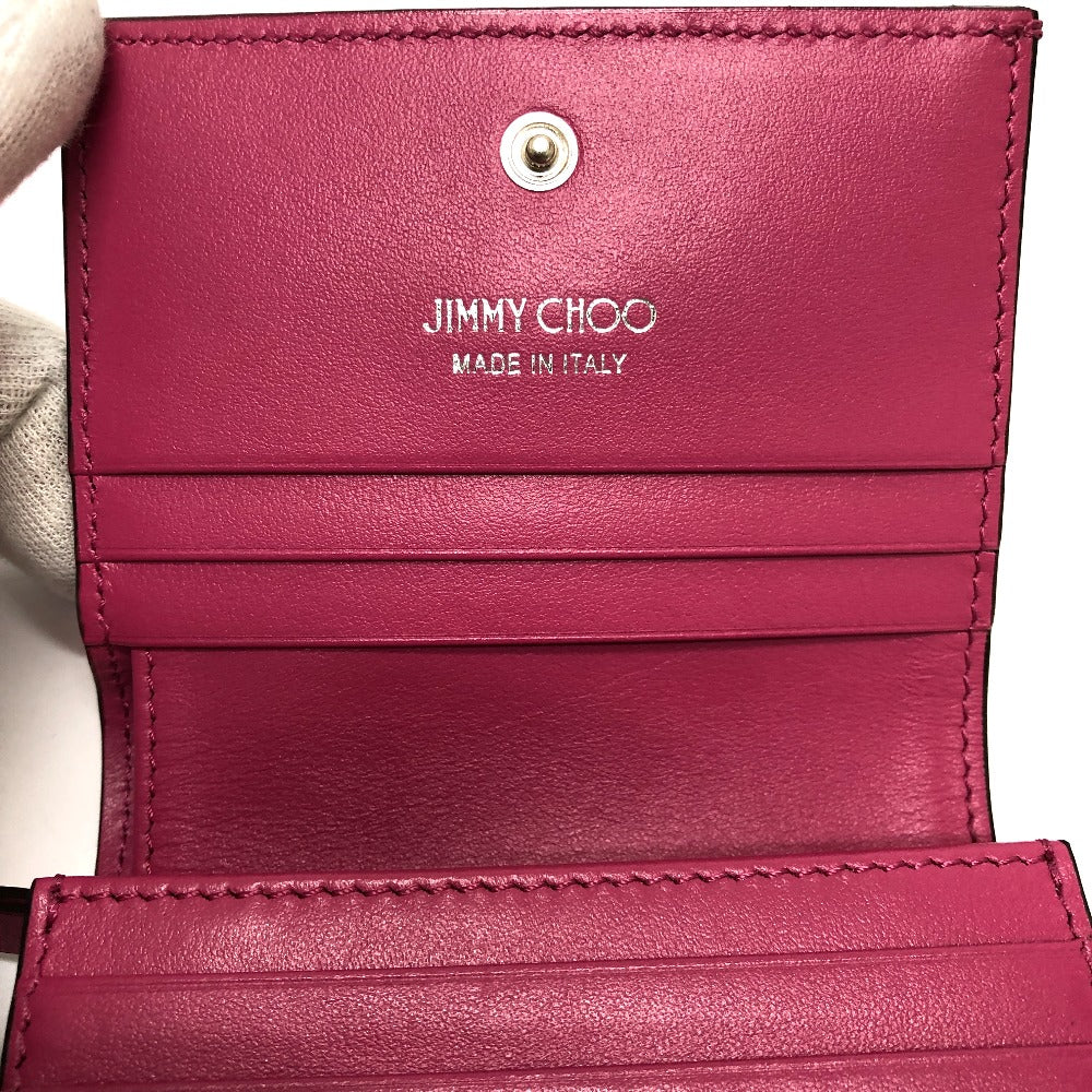 Jimmy Choo Folded Wallet 112274 Leather Pink Hanne Women