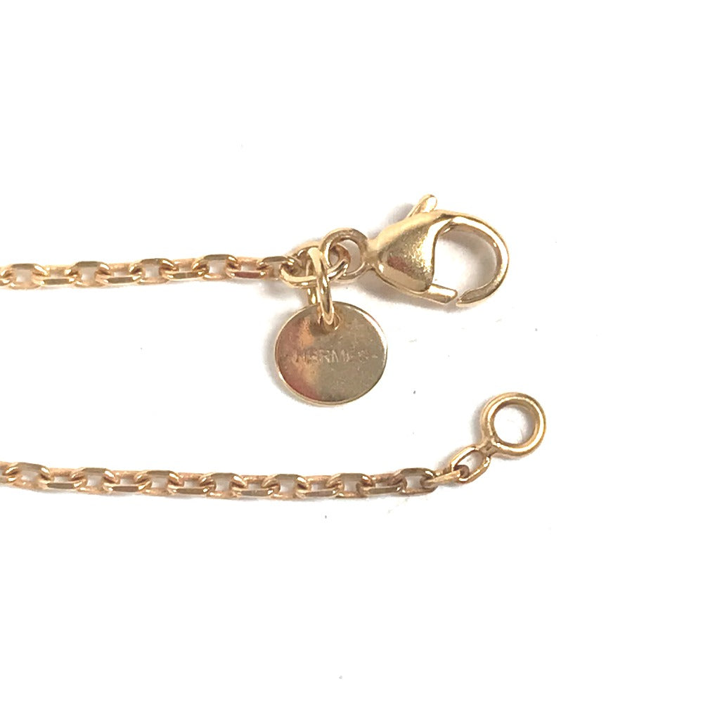 Hermes Necklace Metal, Leather White X Pink Gold Accessories Asdu Cool Pm Women