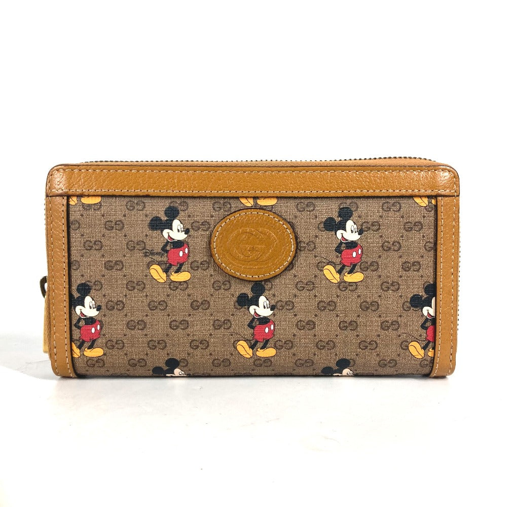 Gucci Long Wallet Purse 602532 Gg Supreme Canvas Beige X Brown Mini Gg Supreme Disney Disney