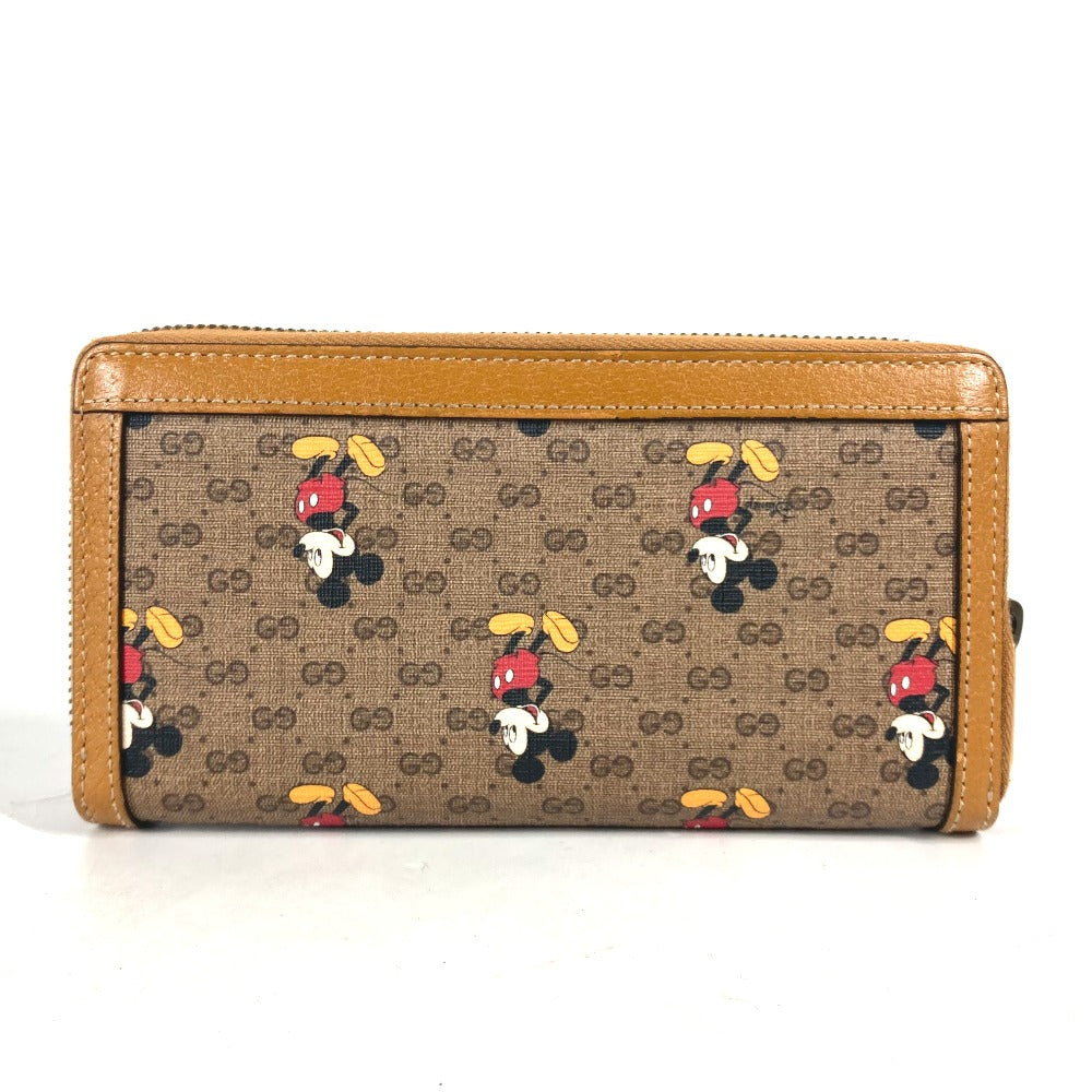 Gucci Long Wallet Purse 602532 Gg Supreme Canvas Beige X Brown Mini Gg Supreme Disney Disney