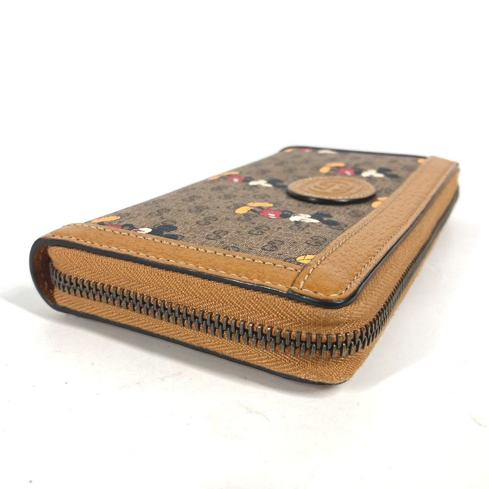 Gucci Long Wallet Purse 602532 Gg Supreme Canvas Beige X Brown Mini Gg Supreme Disney Disney