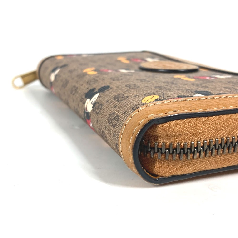 Gucci Long Wallet Purse 602532 Gg Supreme Canvas Beige X Brown Mini Gg Supreme Disney Disney