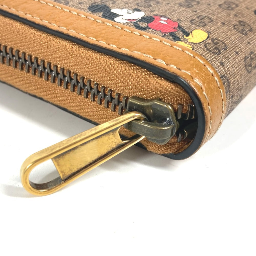 Gucci Long Wallet Purse 602532 Gg Supreme Canvas Beige X Brown Mini Gg Supreme Disney Disney