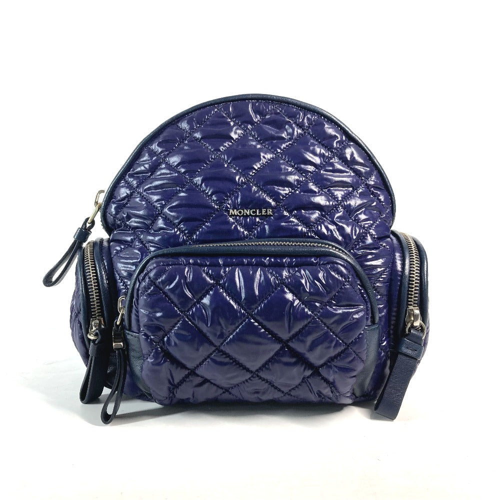 Moncler Backpack Nylon Navy Type Quilting Logo Florine Zaino Women