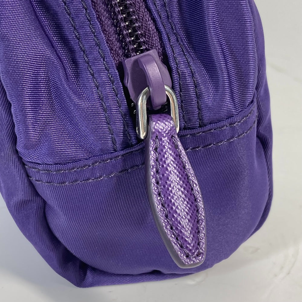 Prada Pouch 1Na350 Nylon Purple Triangle Logo Women