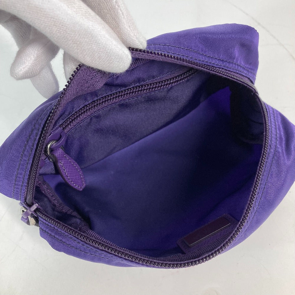 Prada Pouch 1Na350 Nylon Purple Triangle Logo Women