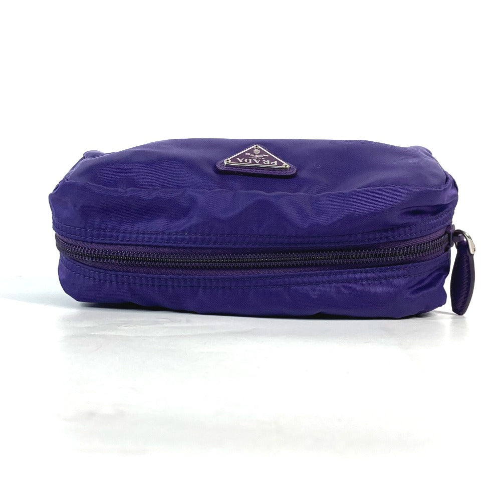 Prada Pouch 1Na350 Nylon Purple Triangle Logo Women
