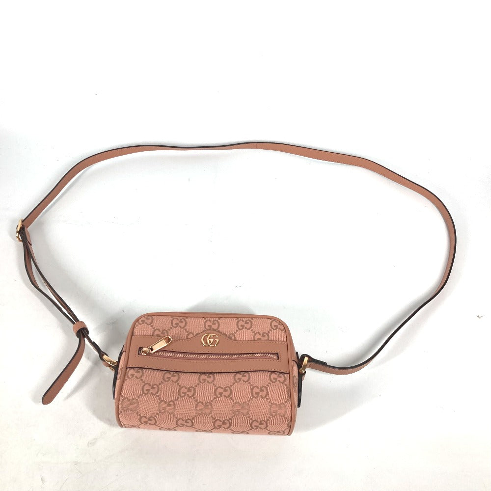 Gucci Shoulder Bag 574493 Canvas / Leather Pink Crossbody Gg Ophidia Women