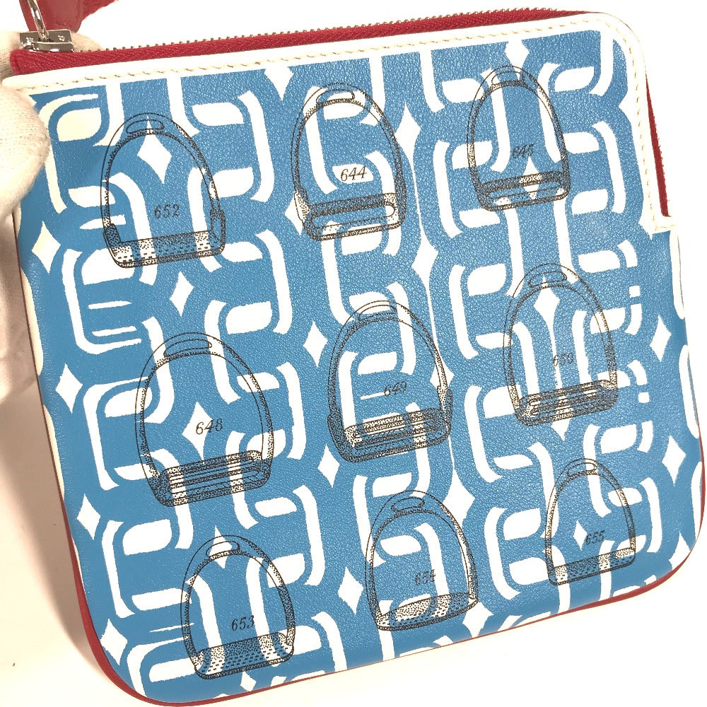 Hermes Pouch Leather Pink Carre Pocket Women