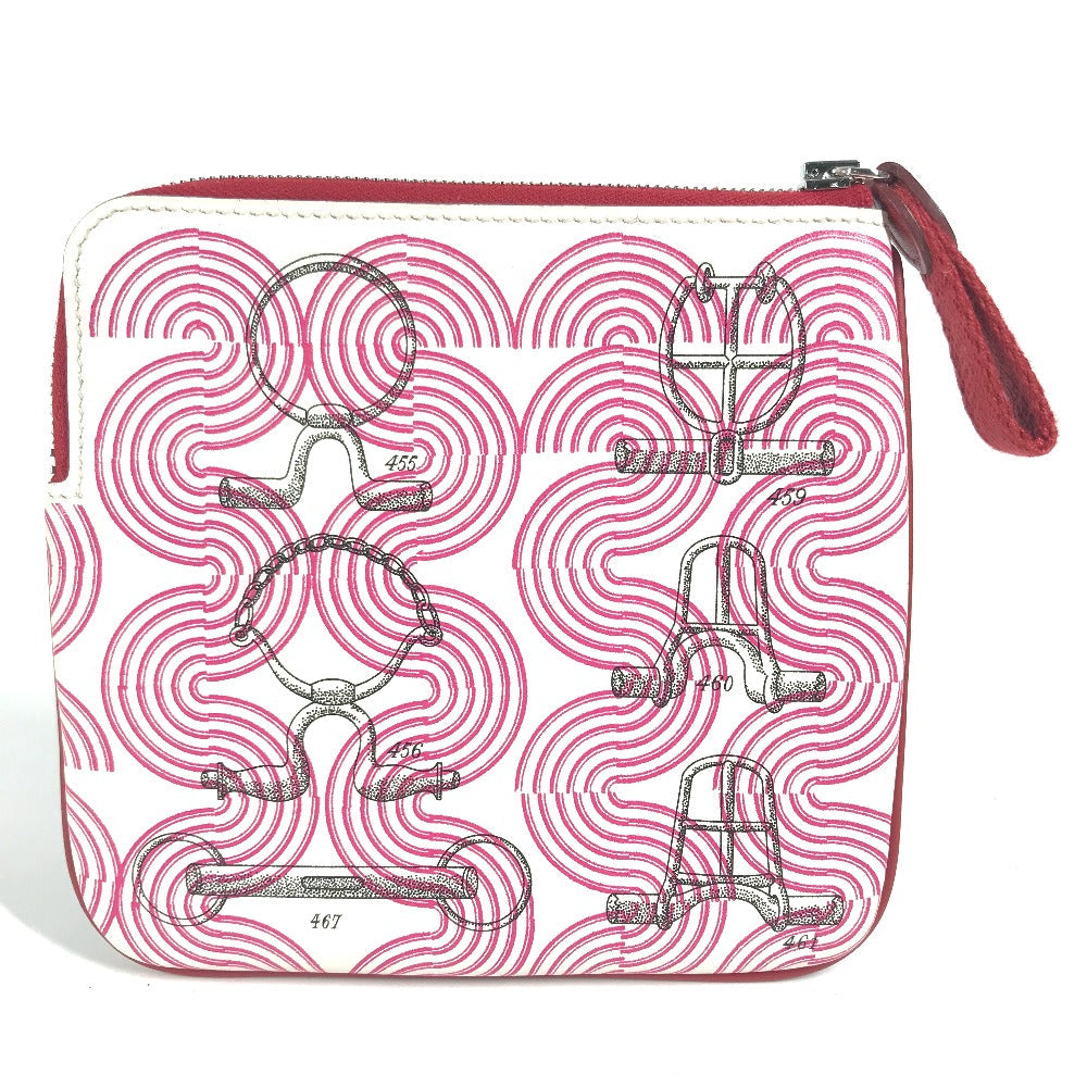 Hermes Pouch Leather Pink Carre Pocket Women