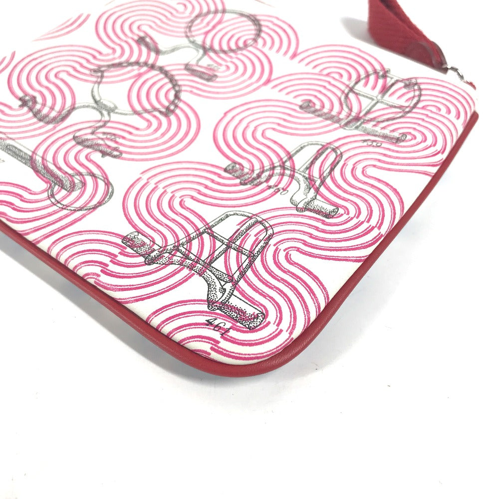 Hermes Pouch Leather Pink Carre Pocket Women