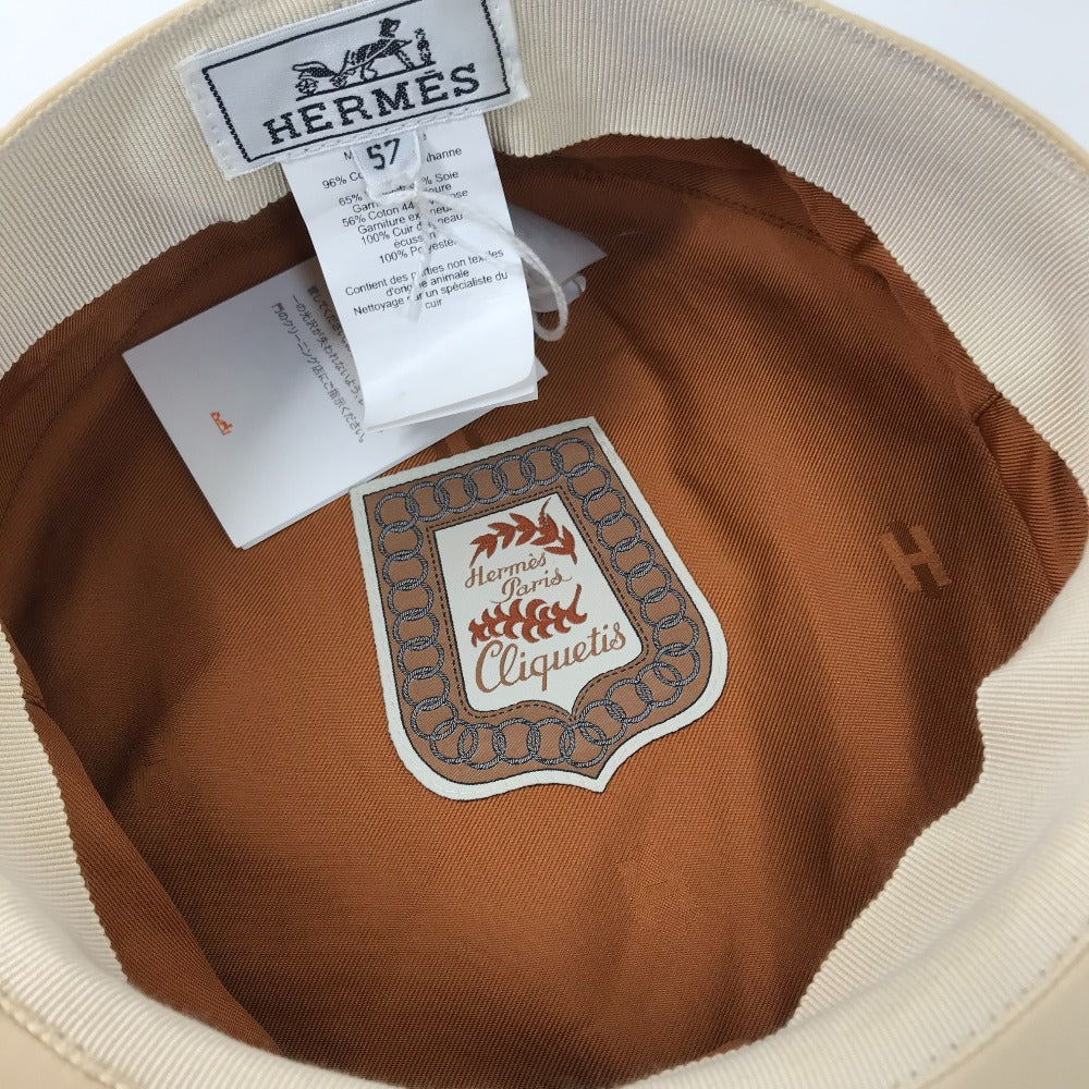 Hermes Casquette Cotton, Polyurethane Beige Type Serie Kabul Crickets Women 57
