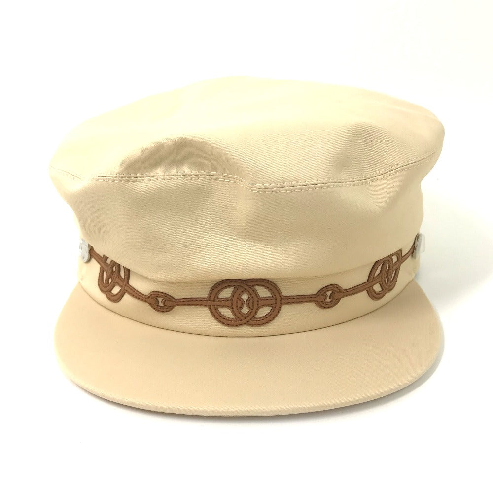 Hermes Casquette Cotton, Polyurethane Beige Type Serie Kabul Crickets Women 57