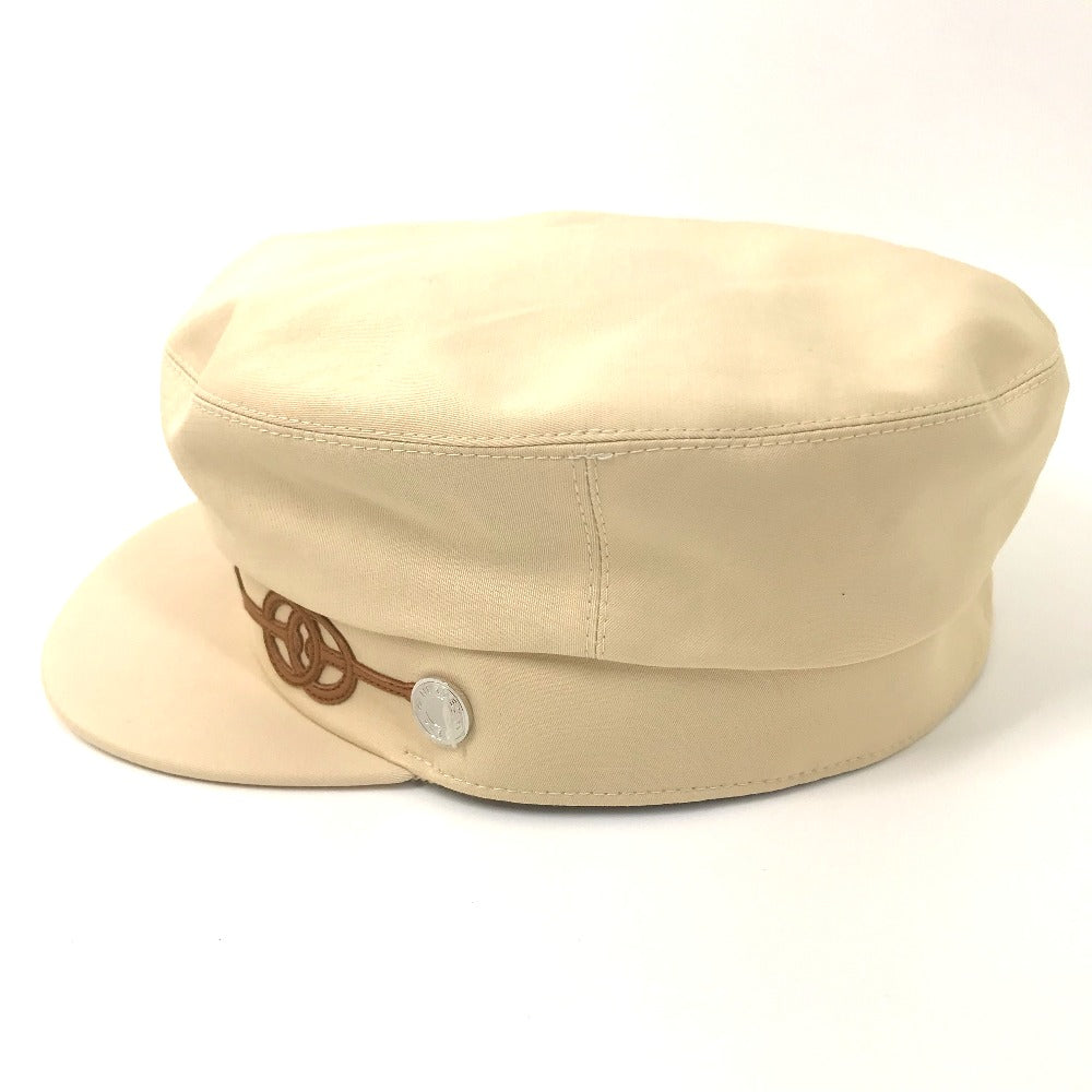 Hermes Casquette Cotton, Polyurethane Beige Type Serie Kabul Crickets Women 57