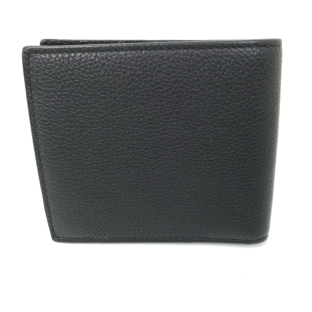 Gucci Folded Wallet 496316 Leather Black Vintage Logo Print Mens