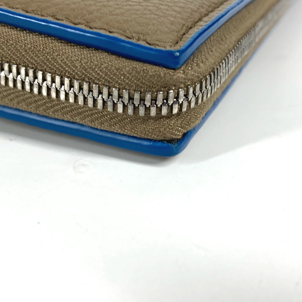Bottegaveneta Long Wallet Purse 748054Vcp142569 Leather Brown X Blue Maxi Intrecciato Personalized