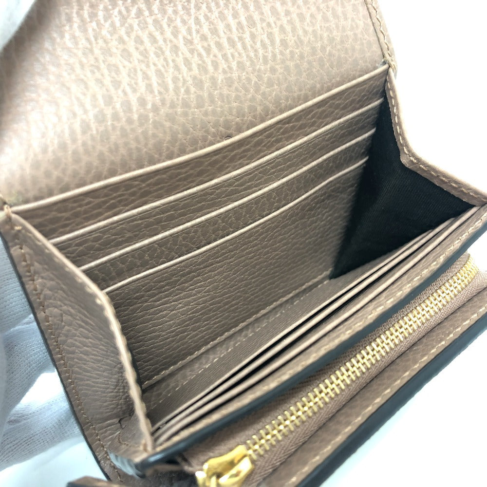 Gucci Folded Wallet 598587 Gg Supreme Canvas, Leather Beige Gg Supreme Double G Medium Wallet Women