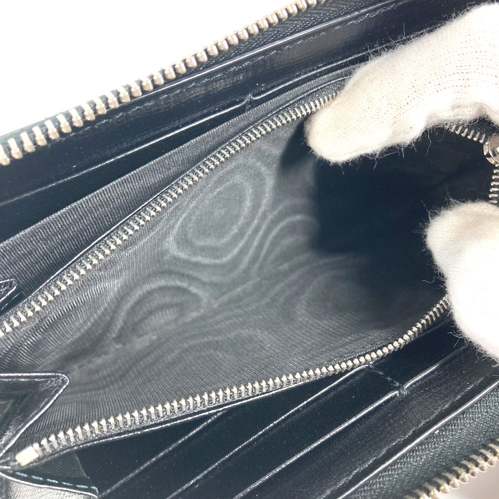 Gucci Long Wallet Purse 673003 Gg Supreme Canvas Black Gg Supreme Interlocking G Zip-Around Wallet