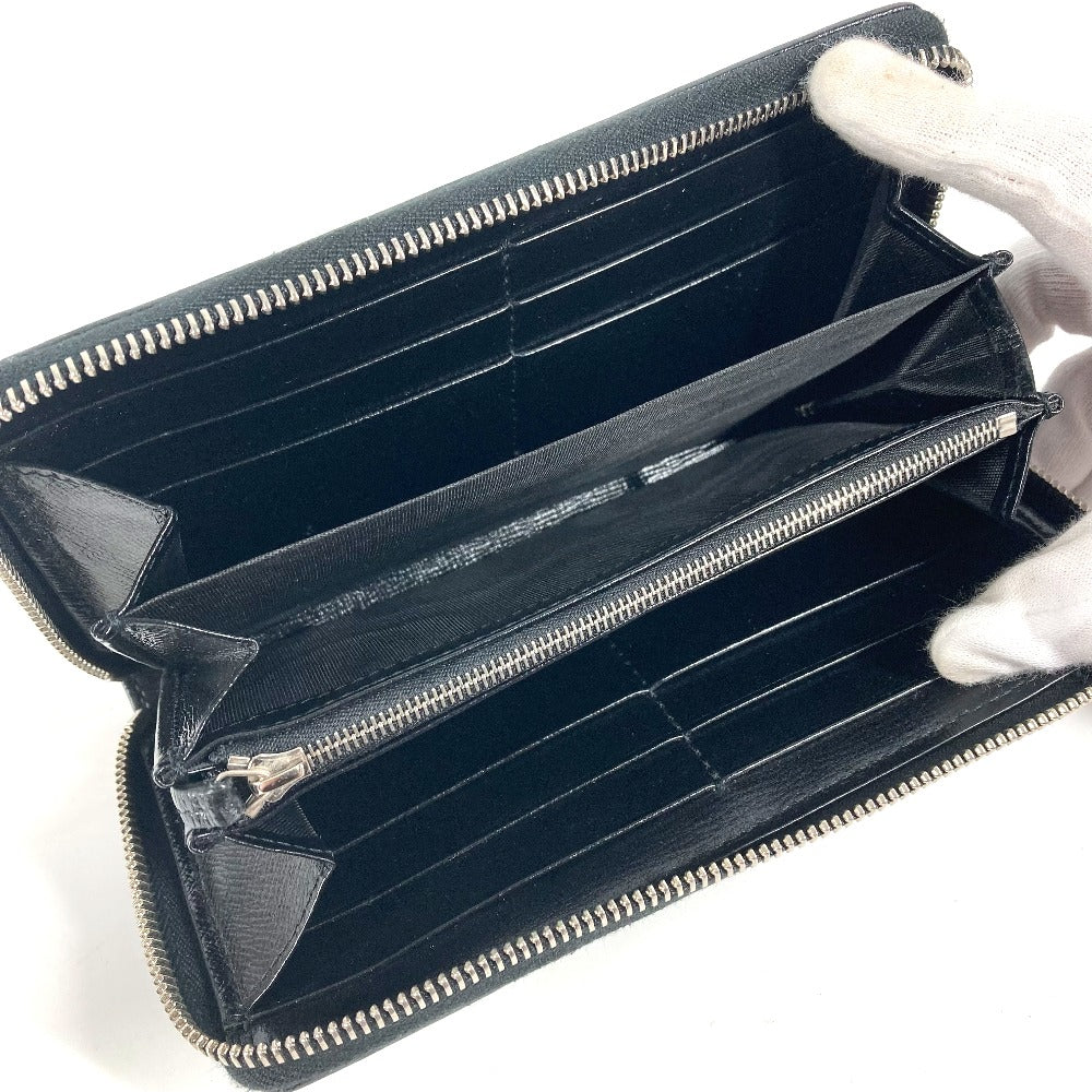 Gucci Long Wallet Purse 673003 Gg Supreme Canvas Black Gg Supreme Interlocking G Zip-Around Wallet