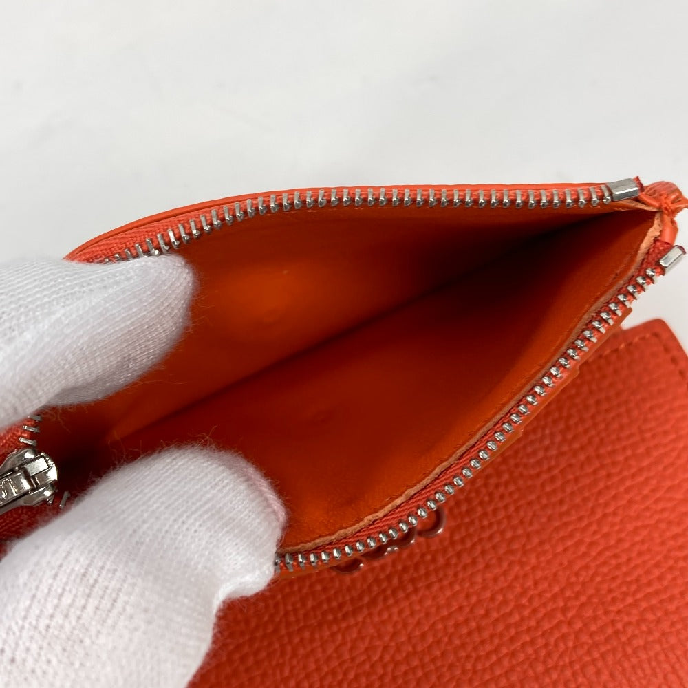 Loewe Trifold Wallet C821S33X07 Leather Orange Anagram Bar Tikal Wallet Small Women