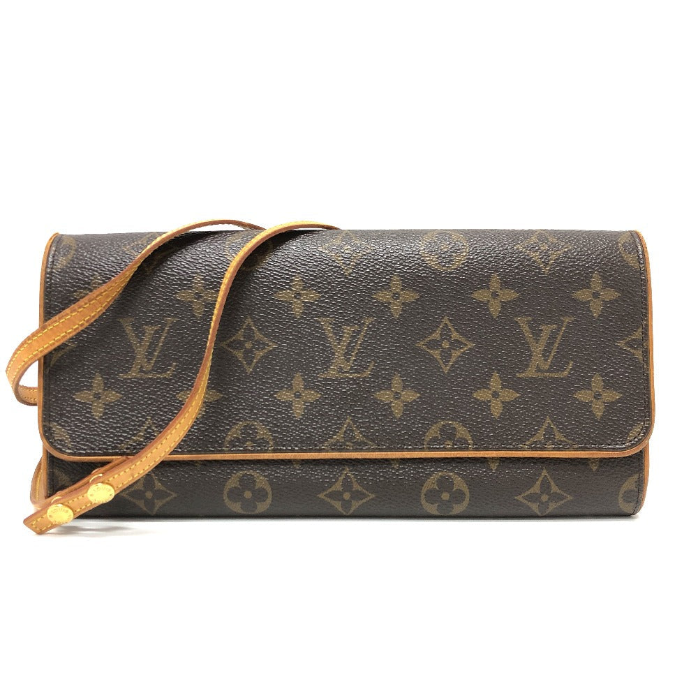 Louis Vuitton Shoulder Bag M51852 Monogram Canvas Brown Monogram Pochette Twin Gm Women Secondhand