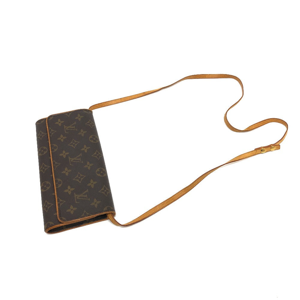 Louis Vuitton Shoulder Bag M51852 Monogram Canvas Brown Monogram Pochette Twin Gm Women Secondhand