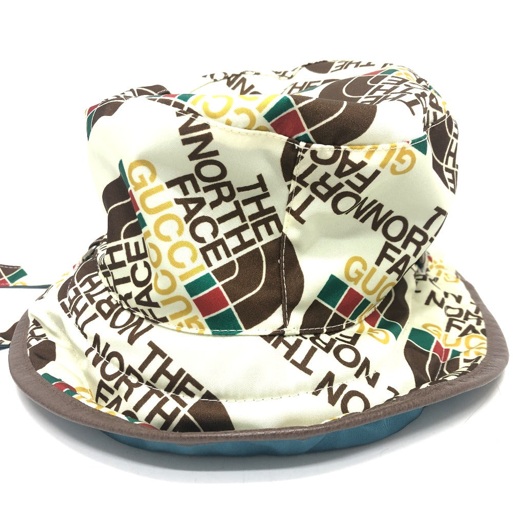 Gucci Hat 652942 Nylon White X Blue Reversible Logo The North Face North Face Collaboration