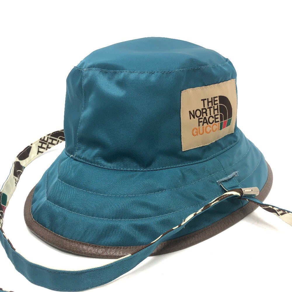 Gucci Hat 652942 Nylon White X Blue Reversible Logo The North Face North Face Collaboration