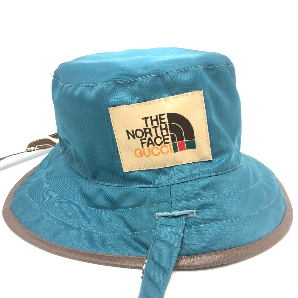 Gucci Hat 652942 Nylon White X Blue Reversible Logo The North Face North Face Collaboration