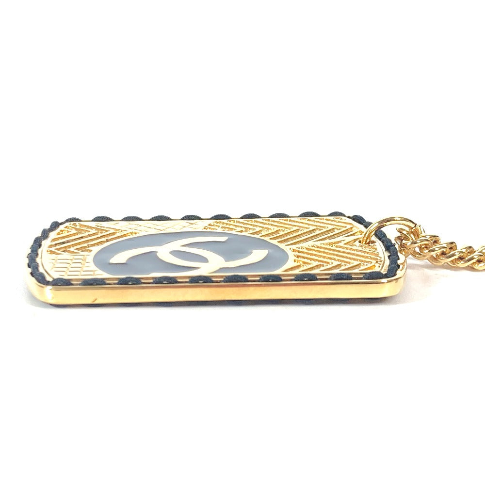 Chanel Necklace Gold Plated Gold B24C Coco Mark Cc Dog Tag Women