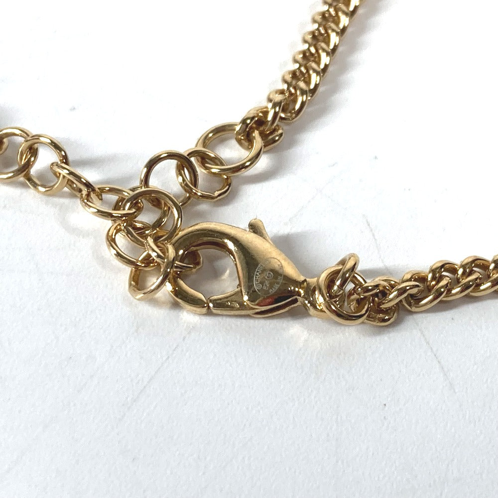 Chanel Necklace Gold Plated Gold B24C Coco Mark Cc Dog Tag Women