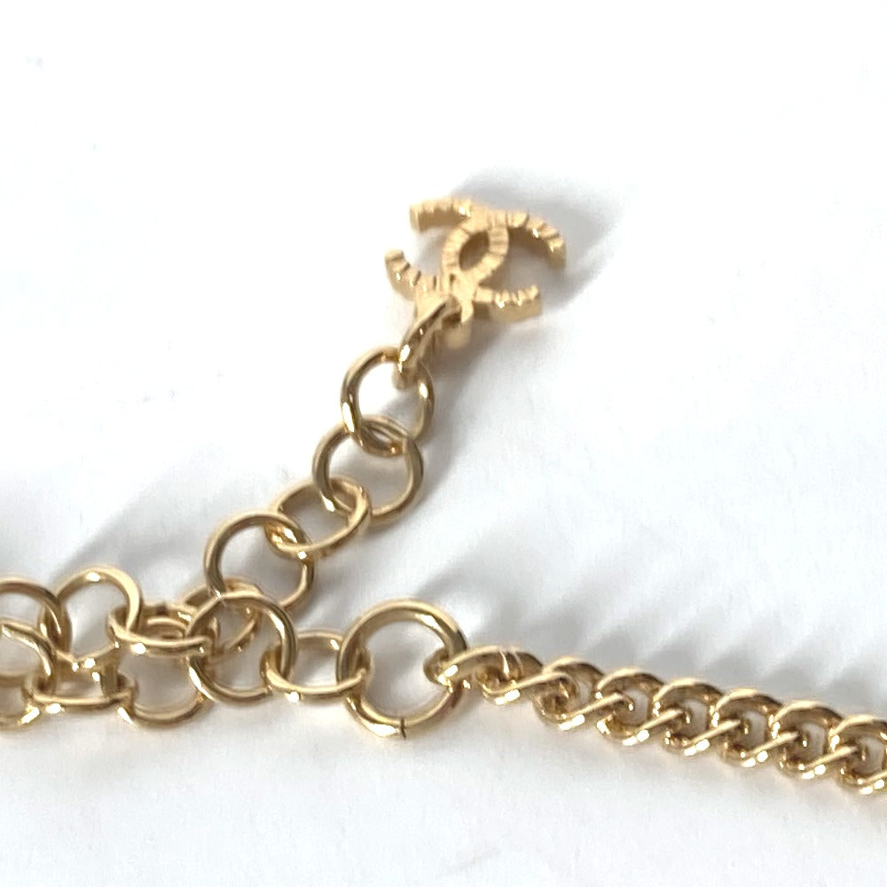 Chanel Necklace Gold Plated Gold B24C Coco Mark Cc Dog Tag Women