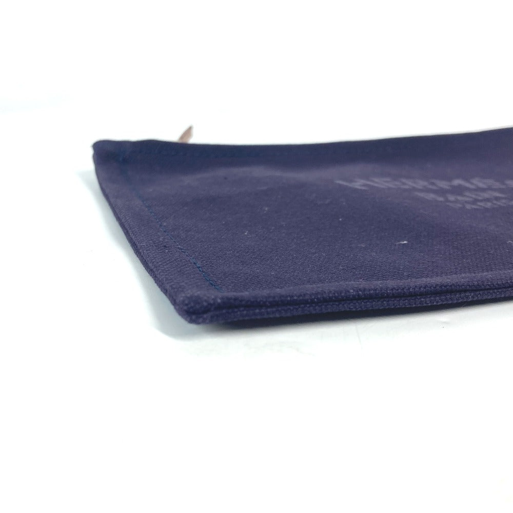 Hermes Pouch Cotton Navy Logo Flat Yachting Pm Unisex(Unisex)