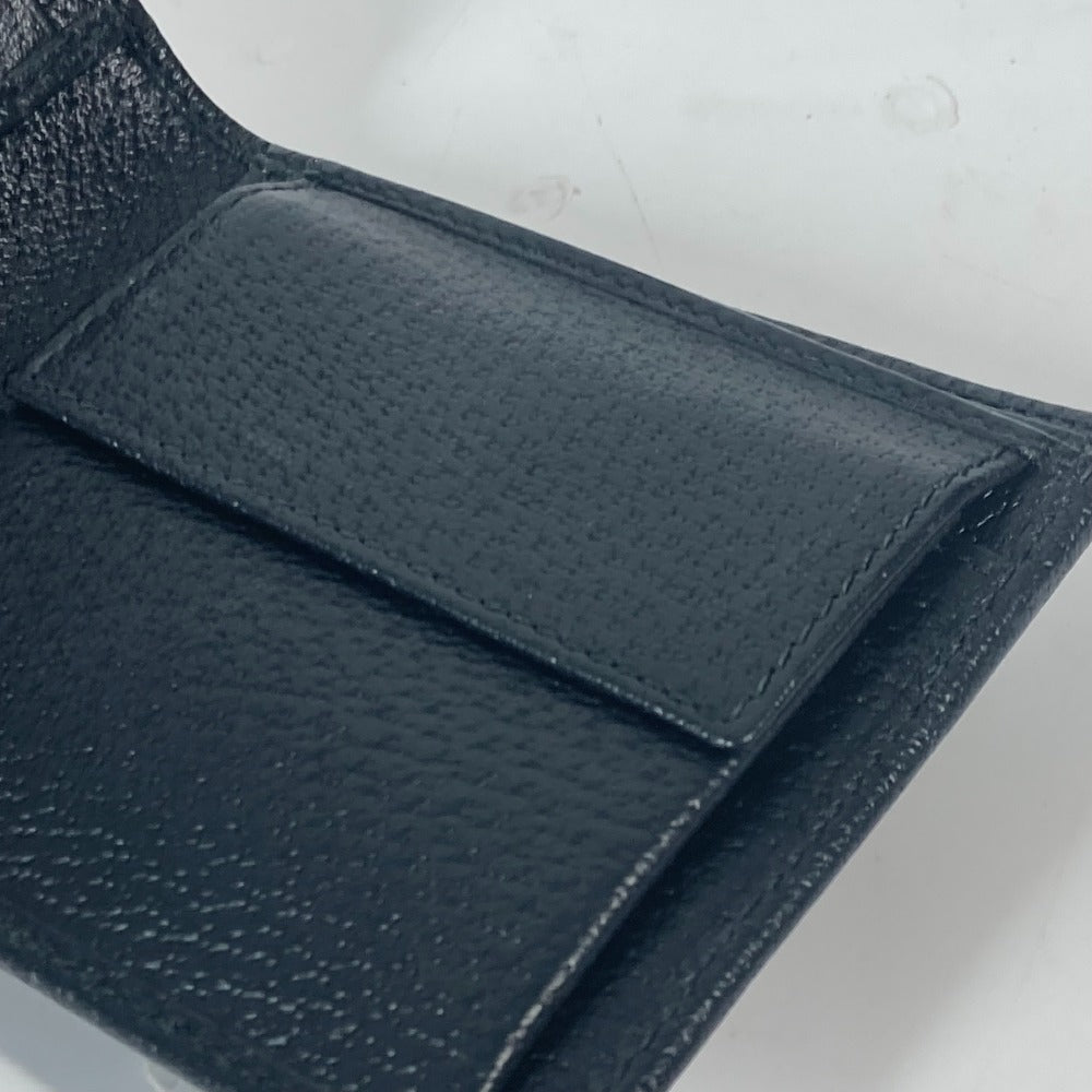 Gucci Folded Wallet 700464 Leather Black Mini Wallet Horsebit Mens